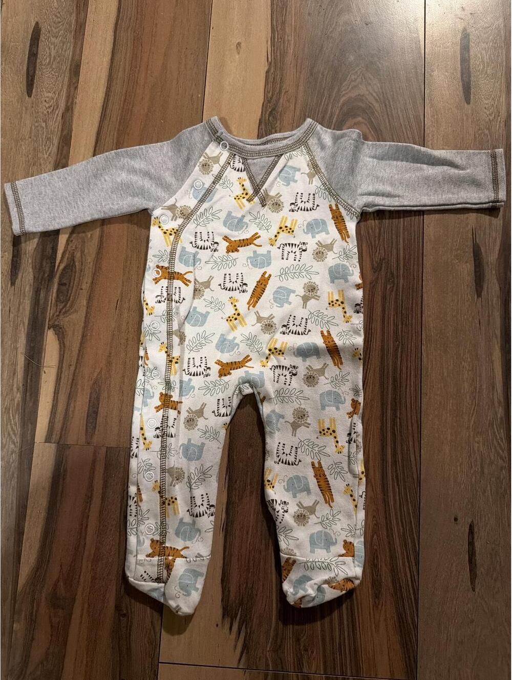 MudPie Animal Print Footed Sleeper Pajamas
